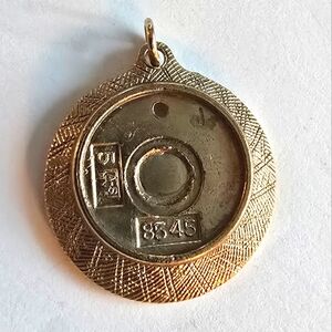 Vintage locket pendant charm gold tone metal photo holder blank